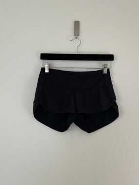 Lululemon Run Speed Shorts Block It Pocket Black Size 2